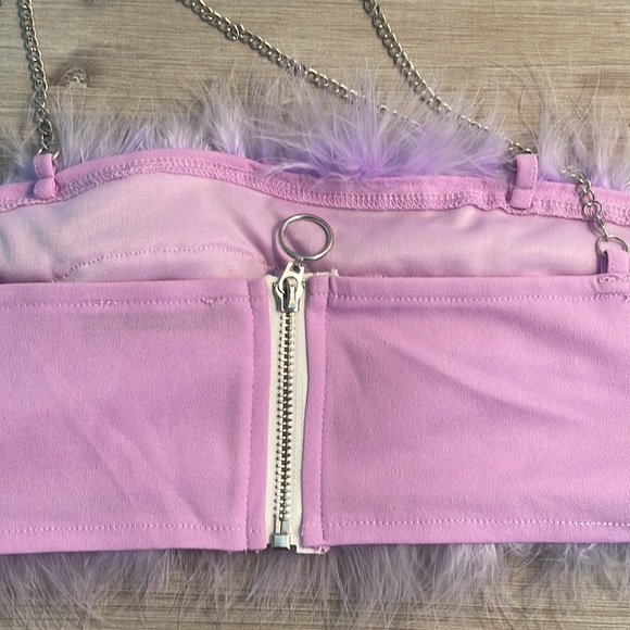 SHEIN Lavender Y2K Feather Top - Picture 6 of 11